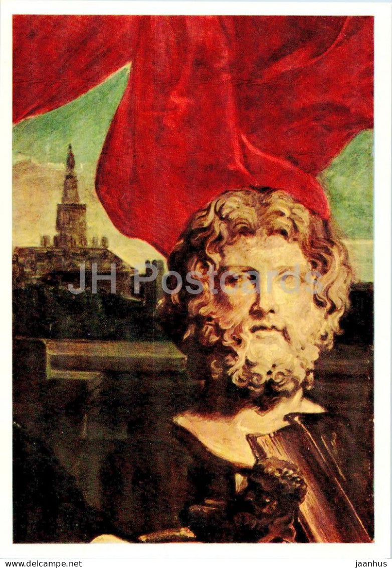 painting by Anthonis van Dyck  Nicholaas Rockox - fragment Flemish art - Large Format Card - 1971 - Russia USSR – unused – JH Postcards