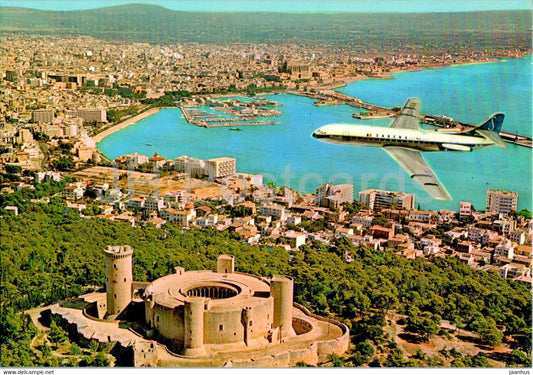 Palma - Vista aerea de la ciudad - Castillo de Bellver - airplane - Mallorca - 1015 - Spain - used - JH Postcards
