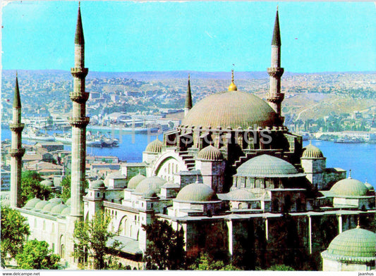 Istanbul - Suleymaniye Mosque and Golden Horn - 1974 - Turkey - used - JH Postcards