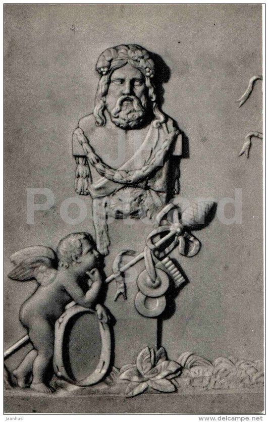 sculpture by Bertel Thorvaldsen - Three Graces , detail - danish art - unused - JH Postcards