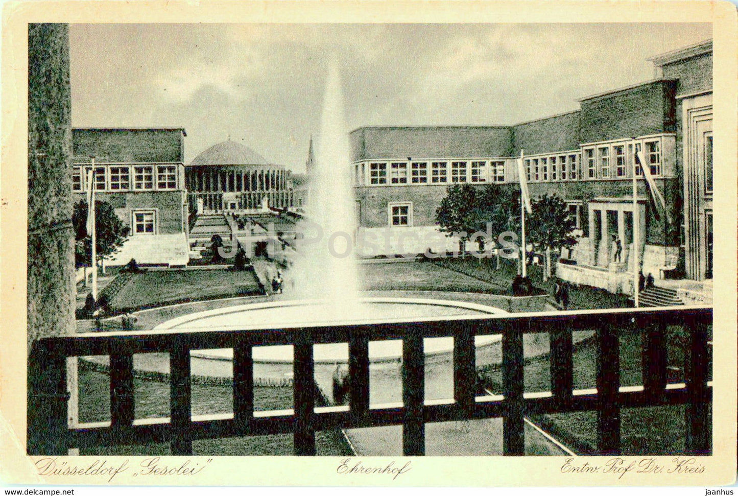 Dusseldorf Gesolei - Ehrenhof - Entw Prof Dr Kreis - 1926 - old postcard - Germany - used - JH Postcards