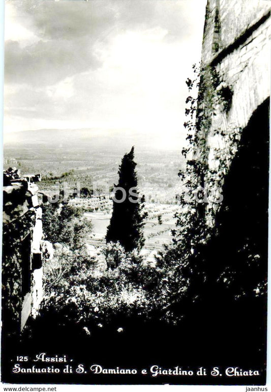Assisi - Santuario di S Damiano e Giardino di S Chiara - garden - old postcard - 125 - Italy - used - JH Postcards
