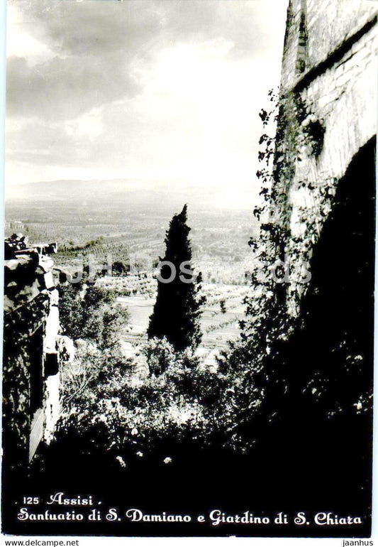 Assisi - Santuario di S Damiano e Giardino di S Chiara - garden - old postcard - 125 - Italy - used - JH Postcards
