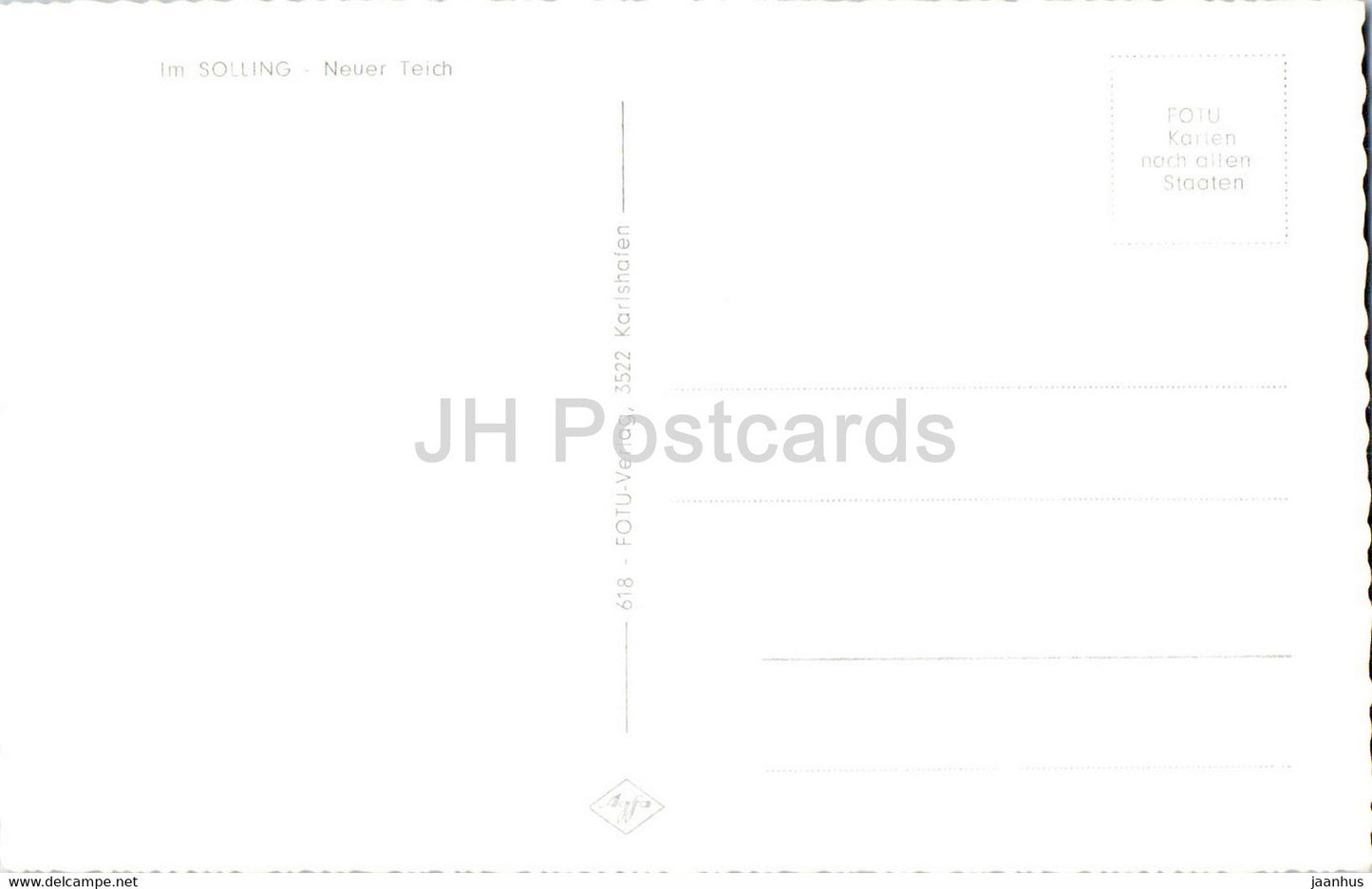 Im Solling - Neuer Teich - old postcard - Germany - unused