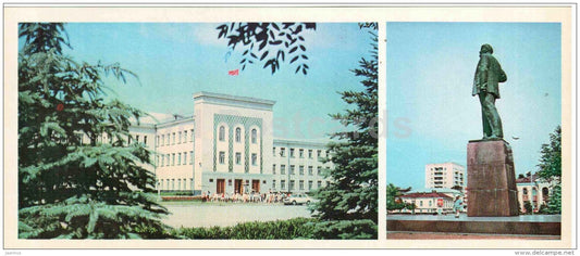 House of Soviets - monument to Lenin - Cherkessk - Karachay-Cherkessia - 1978 - Russia USSR - unused - JH Postcards
