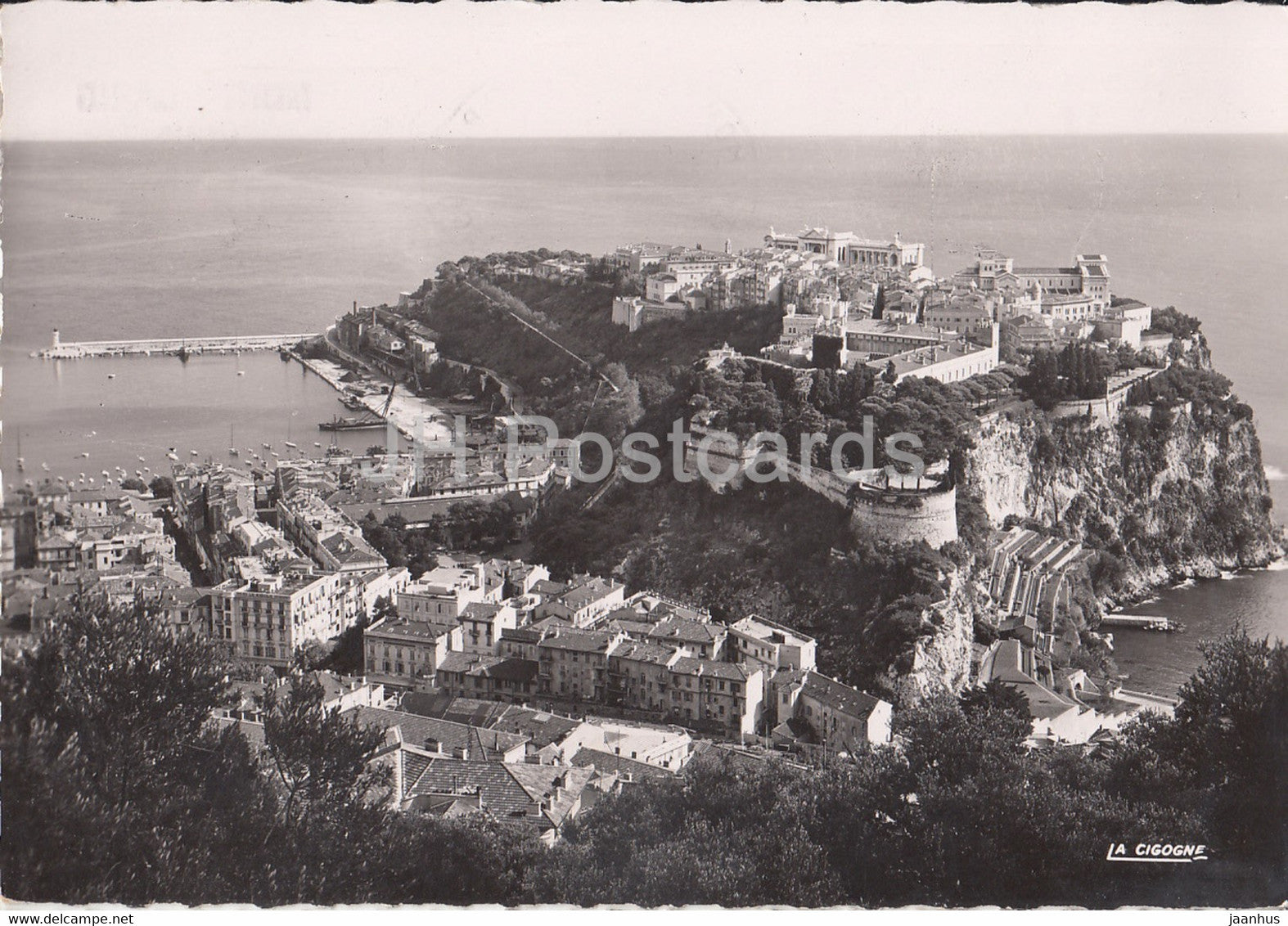 Vue d'ensemble du rocher et la Condamine - old postcard - 1953 - Monaco - used - JH Postcards