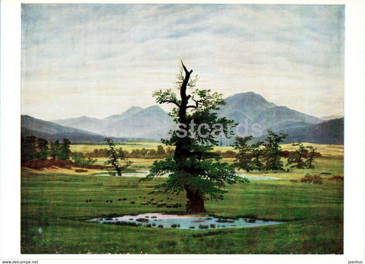 painting by Caspar David Friedrich - Einsamer Baum - Lonely Tree - German art - Germany - unused - JH Postcards