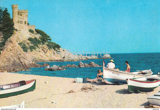 Lloret de Mar - beach of Caleta - boat - 5147 - Spain - used - JH Postcards