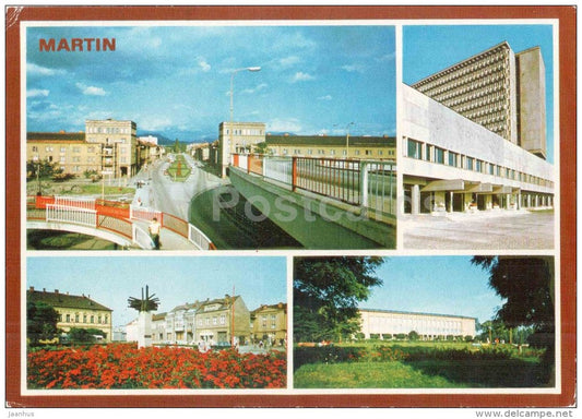 New building of Slovak Matica - SNP monument - National Museum - Martin - Czechoslovakia - Slovakia - used 1989 - JH Postcards