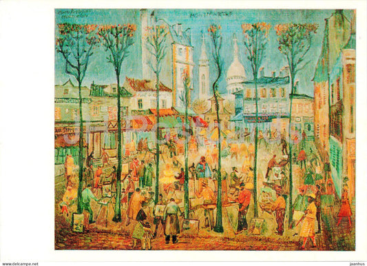 painting by Zlatyu Boyadzhiev - Montmartre in France - Bulgarian art - 1978 - Russia USSR - unused - JH Postcards