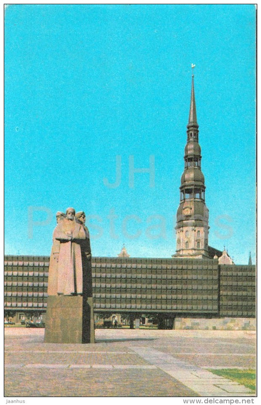 Square of Latvian Red Riflemen - Old Town - Riga - 1974 - Latvia USSR - unused - JH Postcards