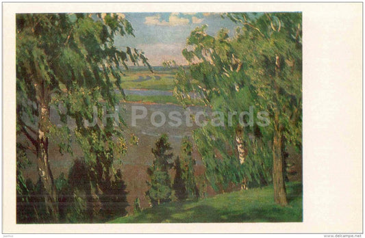painting by Arkady Rylov - Wind in the Trees , 1904 - Tretyakov Gallery - russian art - unused - JH Postcards
