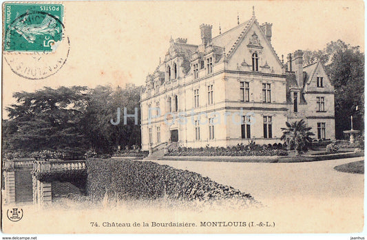 Montlouis - Chateau de la Bourdaisiere - 74 - old postcard - France - used - JH Postcards