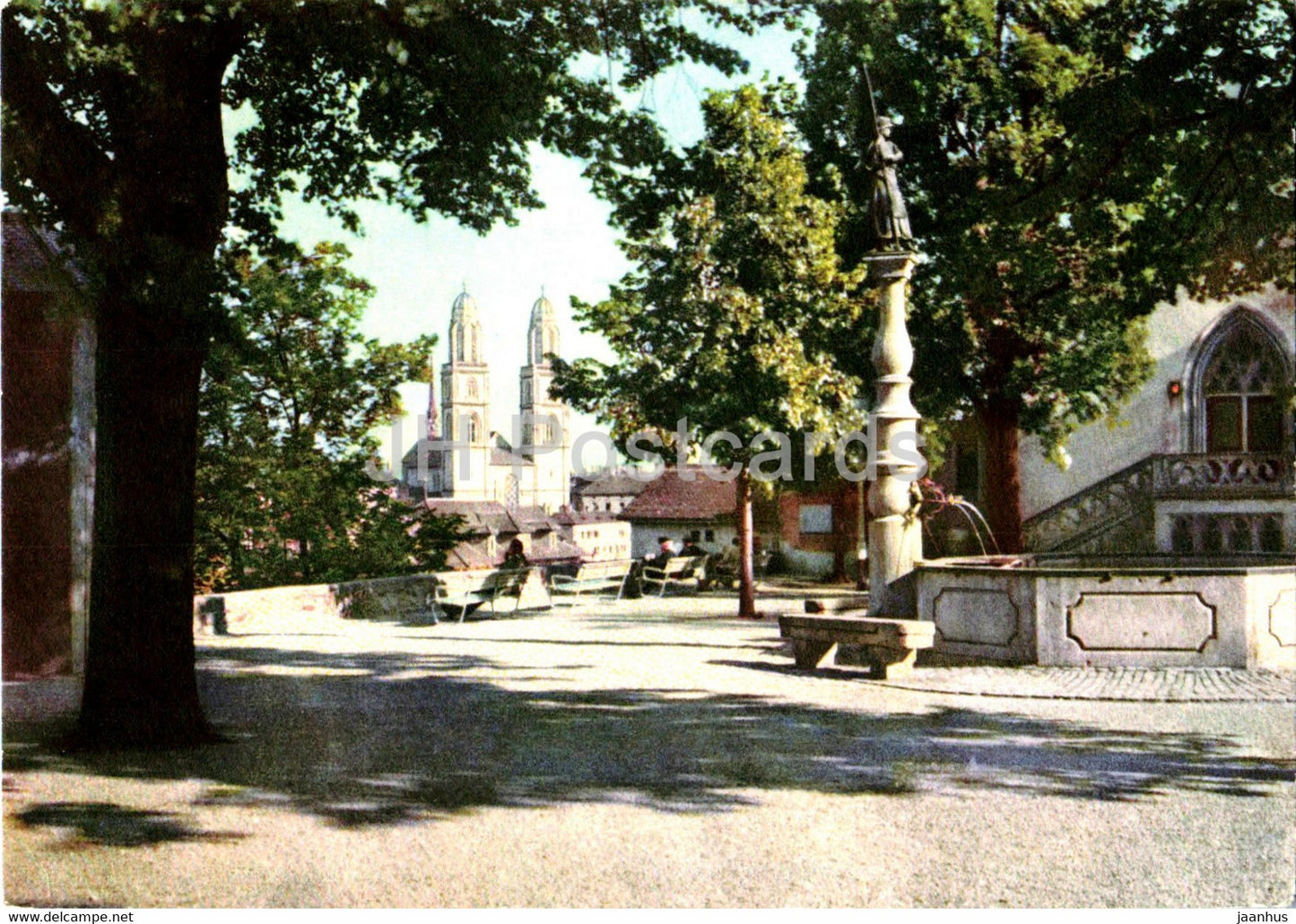 Zurich - Lindenhof - 1954 - old postcard - Switzerland - used - JH Postcards