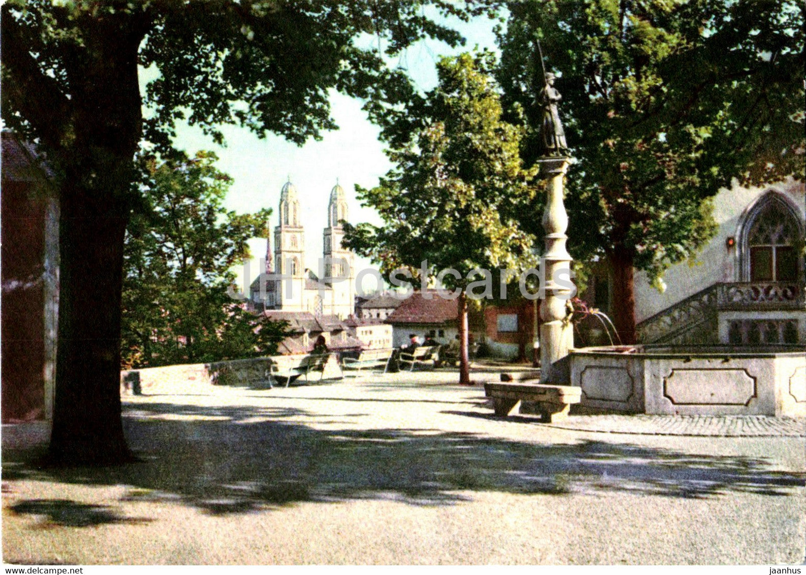 Zurich - Lindenhof - 1954 - old postcard - Switzerland - used - JH Postcards