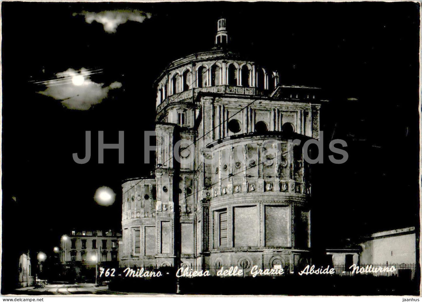Milano - Milan - Chiesa delle Grazie - Abside - Notturno - church - 762 - old postcard - 1957 - Italy - used - JH Postcards