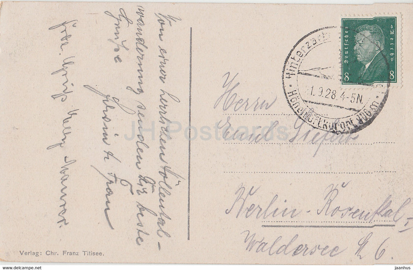 Hollental - Ravenna Wasserfall - 12 - old postcard - 1928 - Germany - used