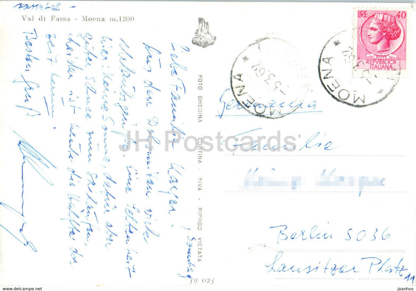 Dolomiti - Moena 1200 m - 59 025 - 1962 - Italy - used