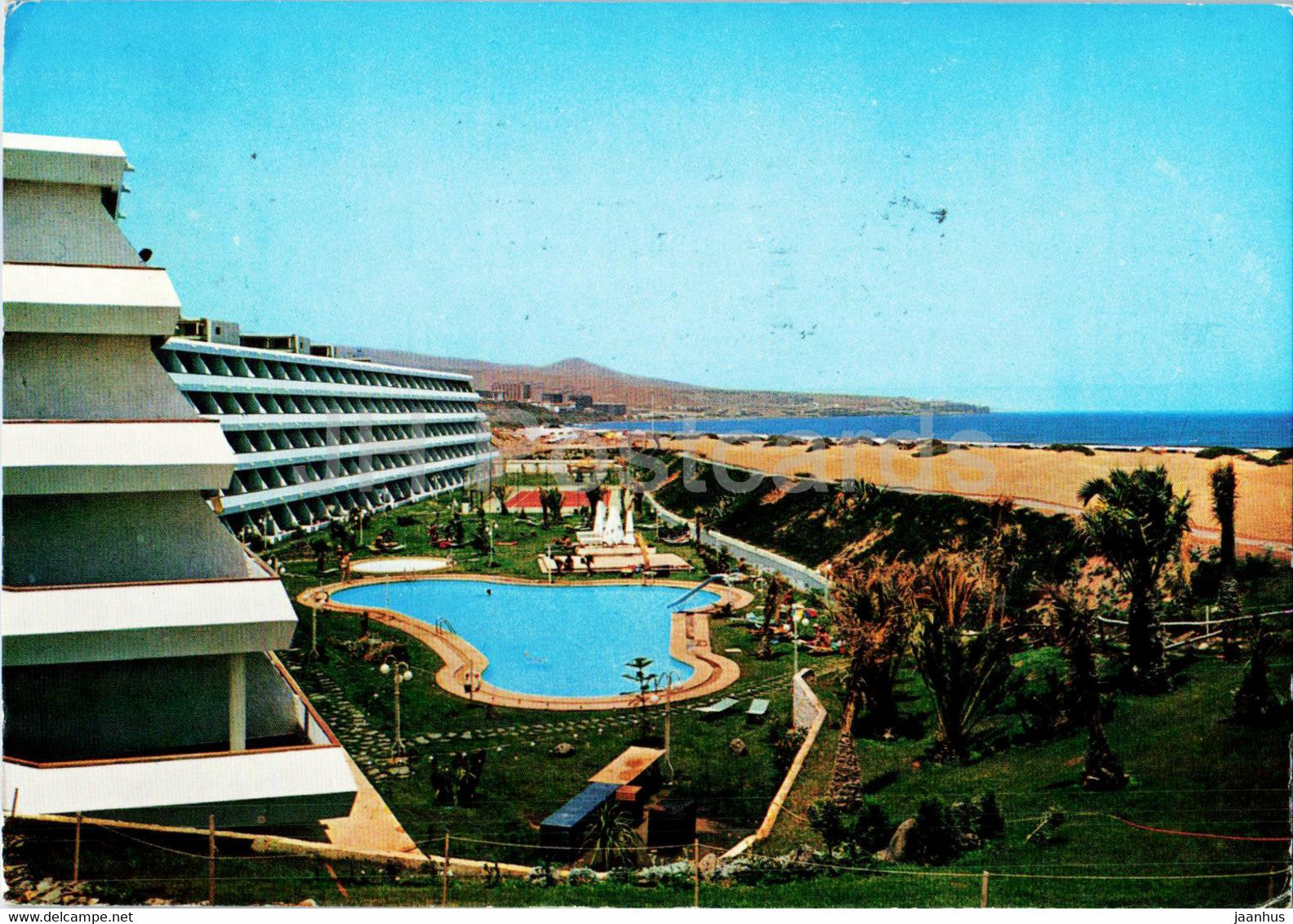 Gran Canaria - Playa del Ingles - Vista desde Santa Monica - hotel - 1974 - Spain - used - JH Postcards