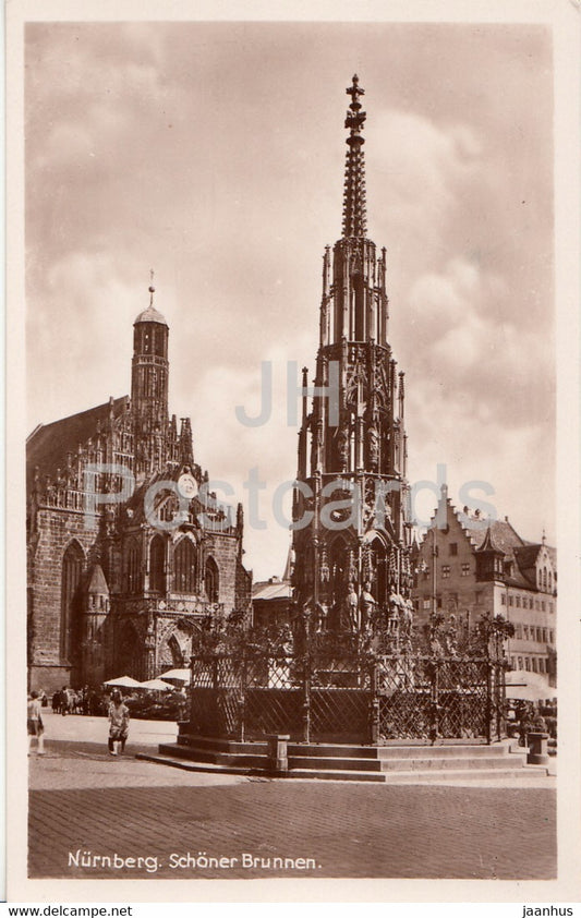 Nurnberg - Schoner Brunnen - old postcard - Germany - unused - JH Postcards