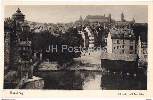 Nurnberg - Kettensteg mit Maxplatz - 8 - old postcard - Germany - unused - JH Postcards