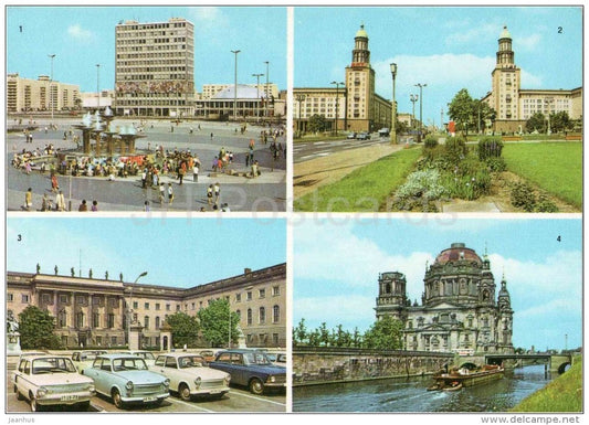 Alexandeplatz - Frankfurter Tor - Humboldt-Universität - Dom - cars - Berlin - Germany - DDR - unused - JH Postcards