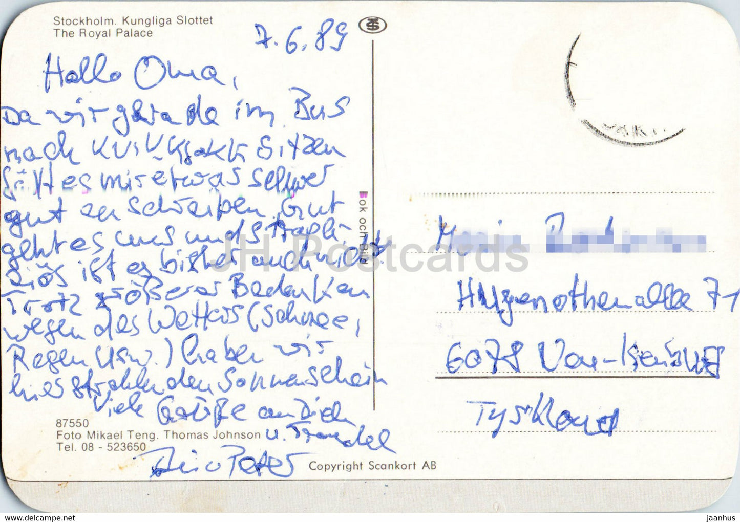 Stockholm - The Royal Palace - 1989 - Sweden - used