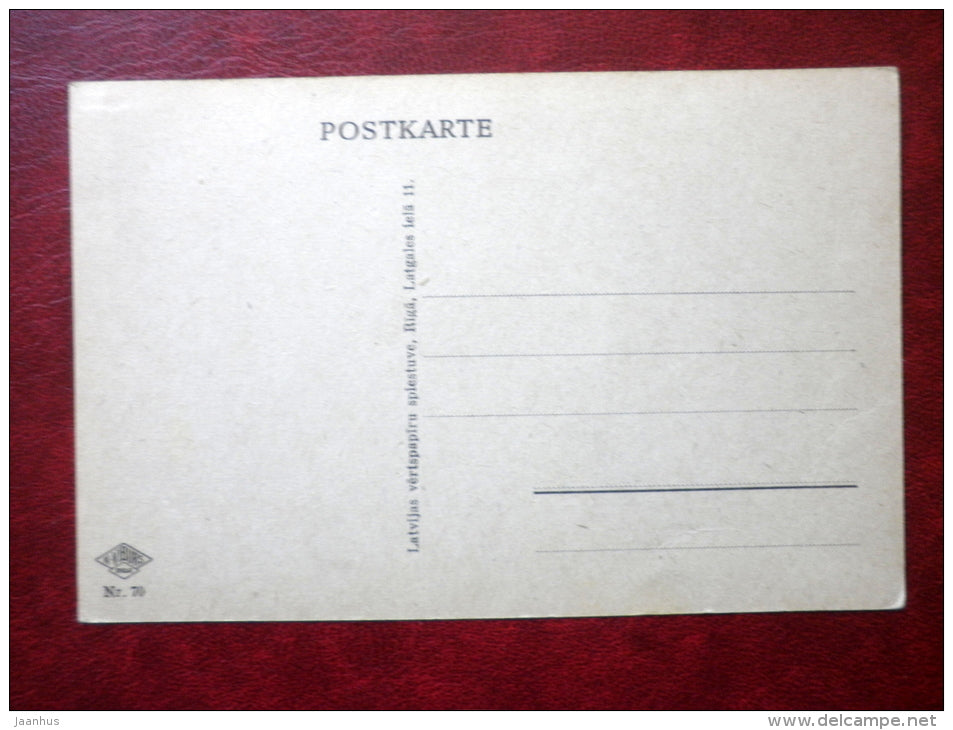 Birthday Greeting Card - lily - flowers - old postcard - K. Viburs nr. 70 - Latvia - unused - JH Postcards