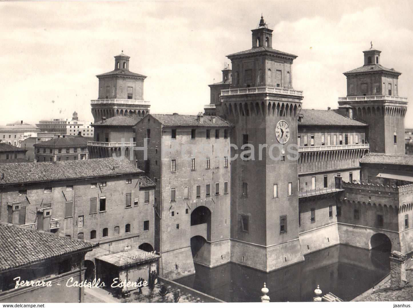 Ferrara - Castello Estense - castle - old postcard - 1953 - Italy - used - JH Postcards