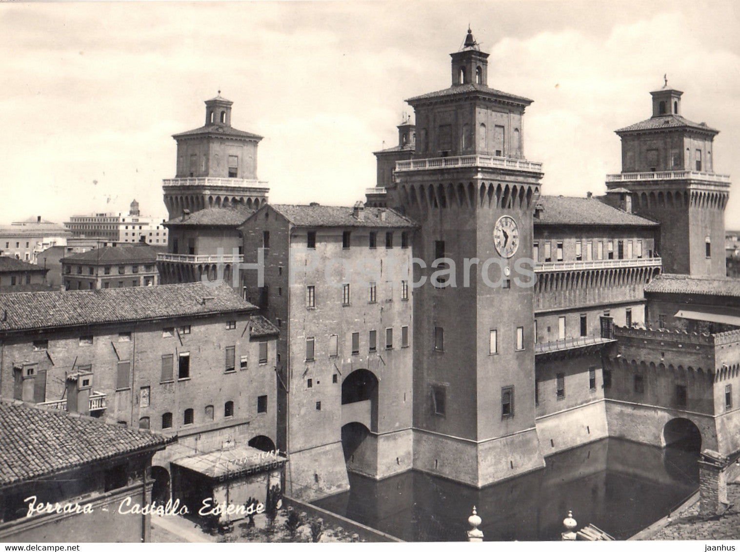 Ferrara - Castello Estense - castle - old postcard - 1953 - Italy - used - JH Postcards