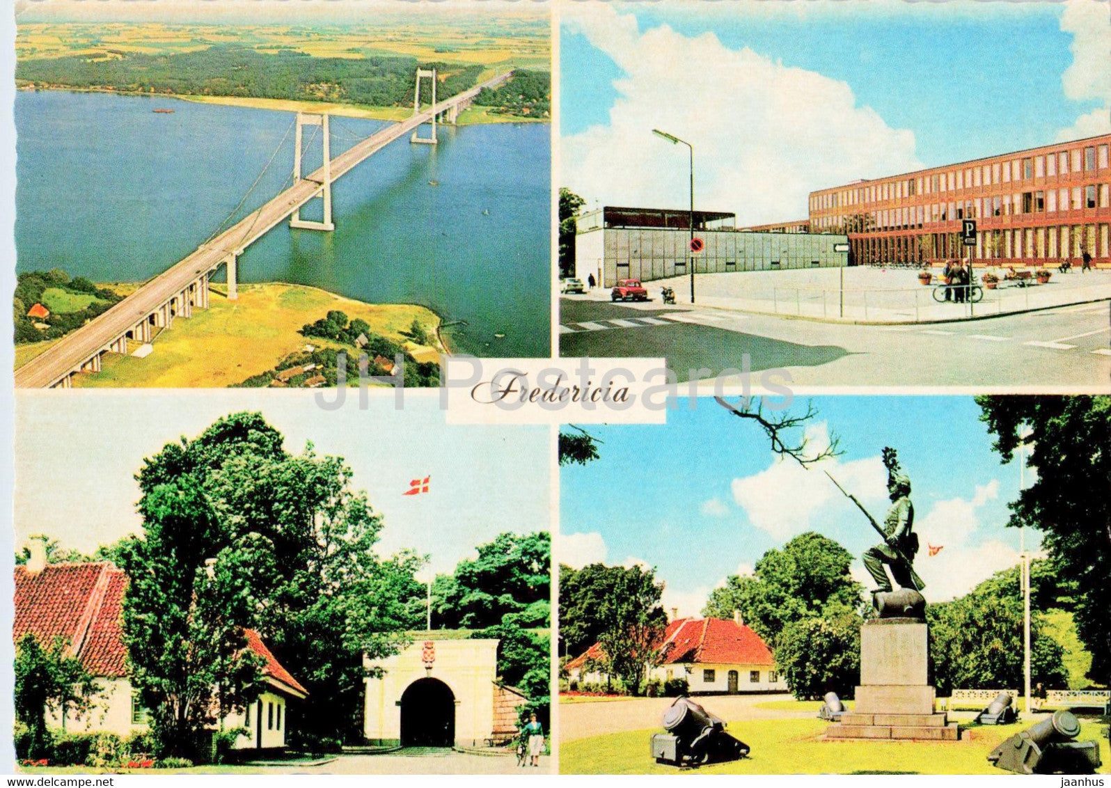 Frederica - bridge - monument - 1975 - Denmark - used - JH Postcards