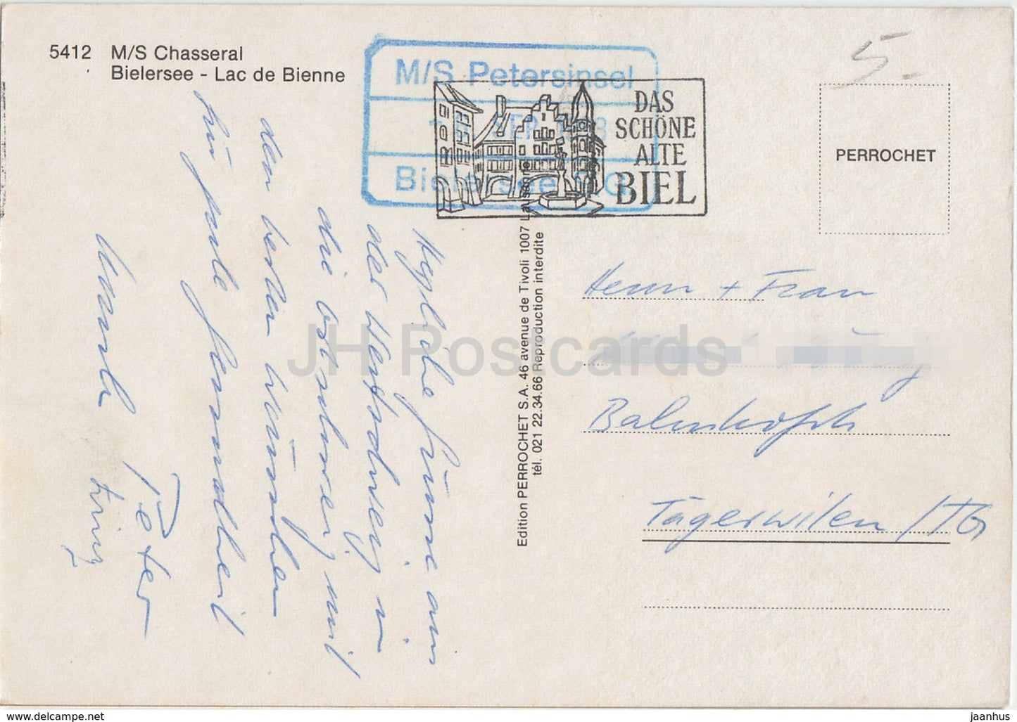 MS Chasseral - Bielersee - Lac de Bienne - ship - special seal - Switzerland - used