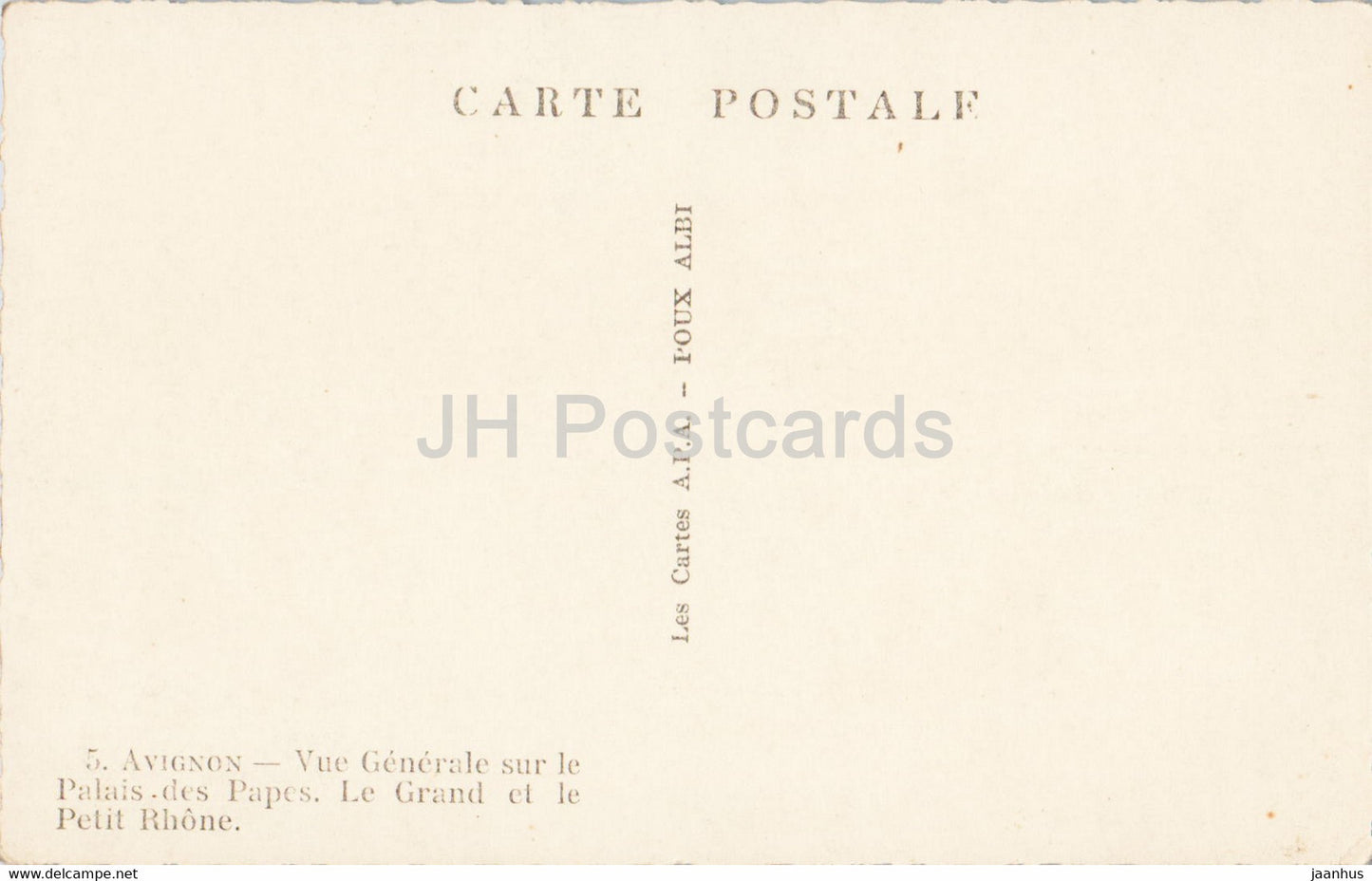 Avignon - Vue Générale sur le Palais des Papes - Le Grand et le Petit Rhône - 5 - carte postale ancienne - France - inutilisée