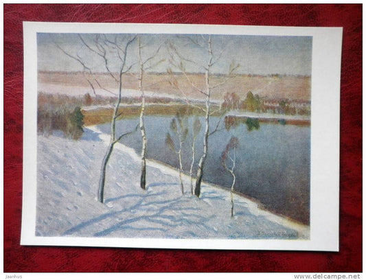 Painting by W. K. Bialynicki-Birula - early spring - nature - russian art - unused - JH Postcards
