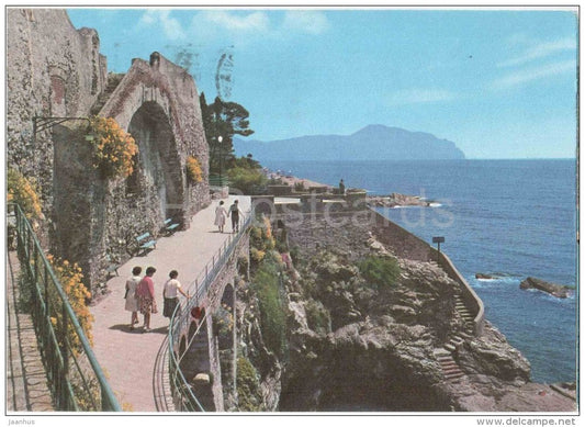 Passeggiata con vista su Portofino - Riviera Ligure - Nervi - Genova - Liguria - 31-04 - Italia - Italy - used in 1963 - JH Postcards