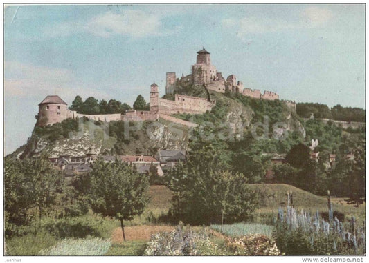 Trenciansky castle - Czechoslovakia - Slovakia - used 1965 - JH Postcards
