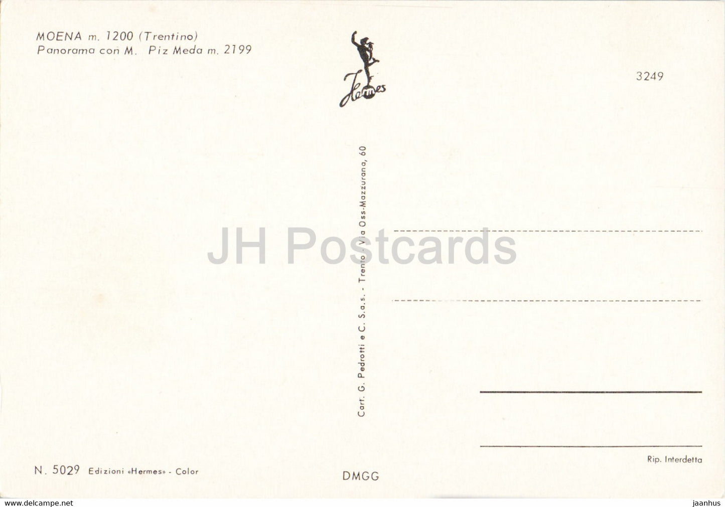 Moena 1200 m - Panorama con M Piz Meda - Italy - unused