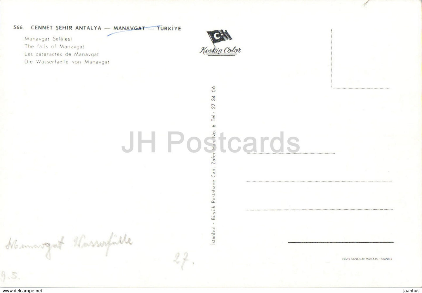 Antalya - The Falls of Manavgat - Keskin - 566 - Turkey - used