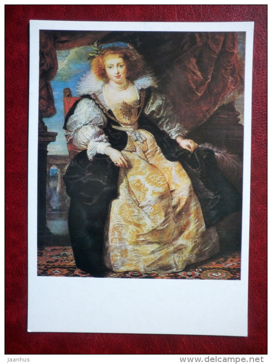 painting by Peter Paul Rubens - Portrait of Helena Fourment , 1630 - flemish art - unused - JH Postcards