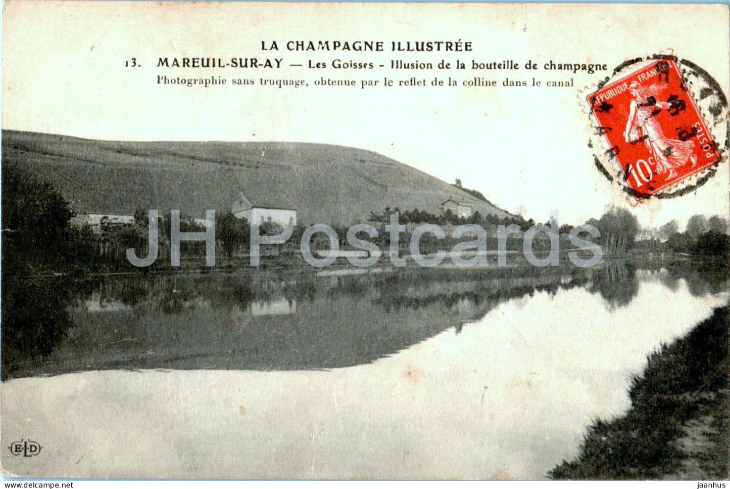 Mareuil sur Ay - Les Goisses - Illusion de la bouteille de champagne - 13 - old postcard - France - used - JH Postcards