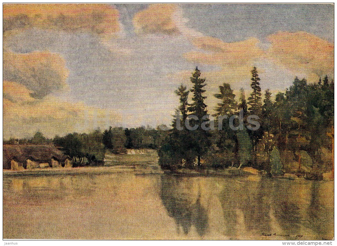 Painting by K. Burman - Nikerjärv in Aegviidu - Estonian art - Russia USSR - 1957 - unused - JH Postcards