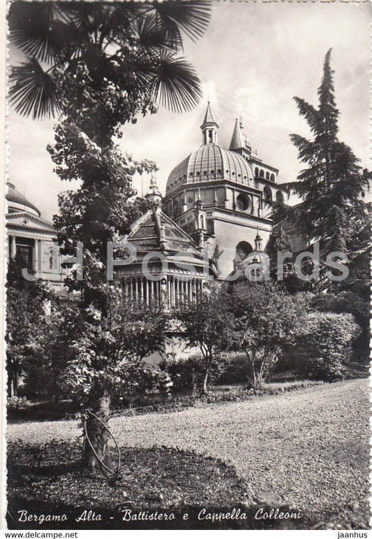 Bergamo Alta - Battistero e Cappella Colleoni - Baptistery and Colleoni chapel - old postcard - 1954 - Italy - used - JH Postcards