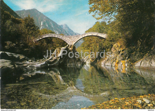 Lavertezzo - Valle Verzasca - Ponte dei Salti - bridge - 6611 - Switzerland - used - JH Postcards