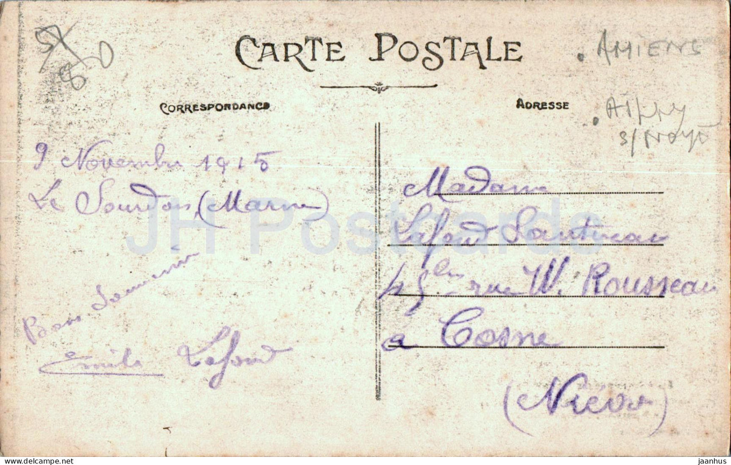 Ablois Saint Martin - Le Sourdon - Grande Source - 1 - alte Postkarte - 1915 - Frankreich - gebraucht 