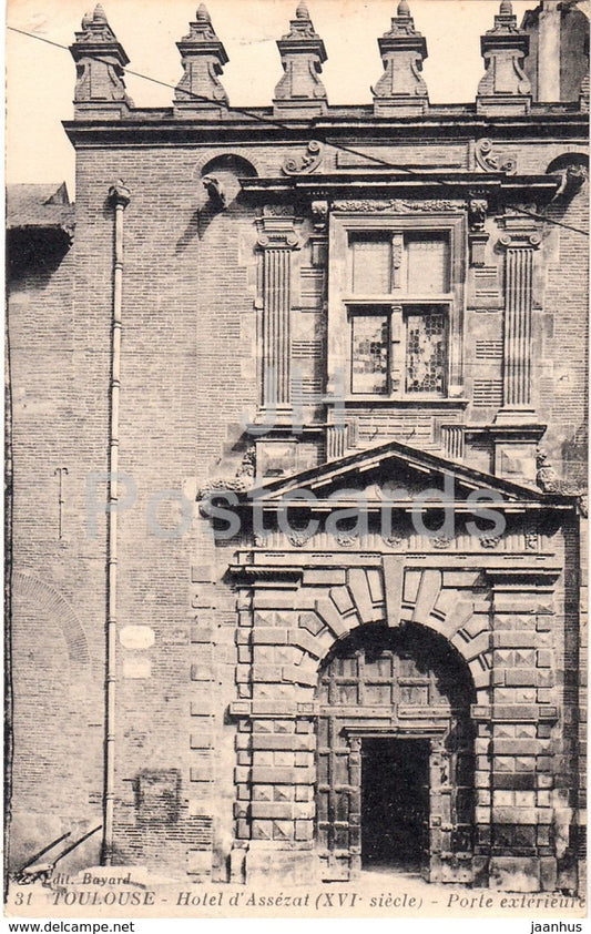 Toulouse - Hotel d'Assezat - Porte exterieure - 31 - old postcard - 1930 - France - used - JH Postcards