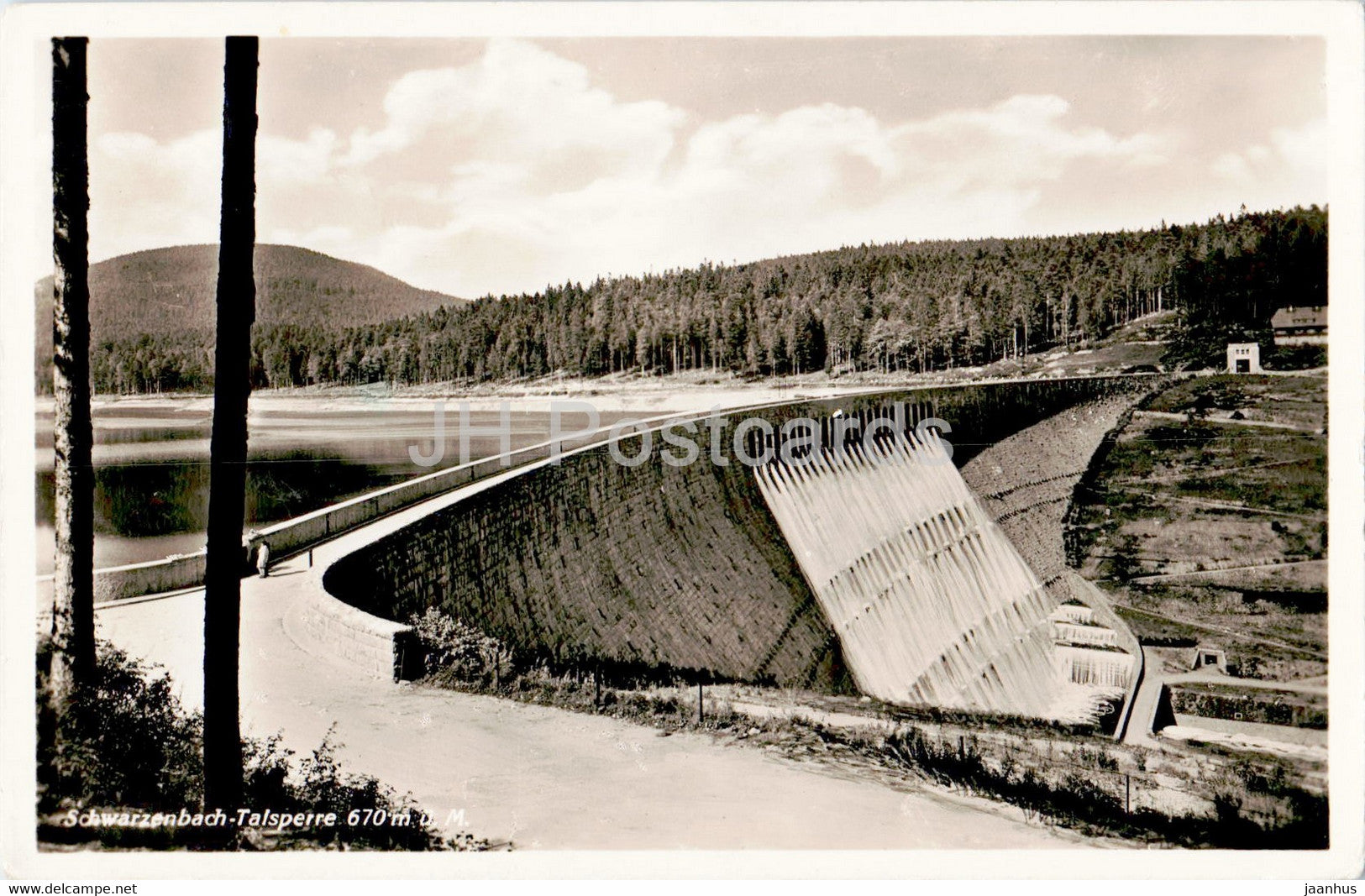 Schwarzenbach Talsperre - old postcard - 1956 - Germany - used - JH Postcards