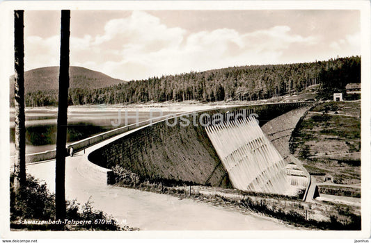 Schwarzenbach Talsperre - old postcard - 1956 - Germany - used - JH Postcards