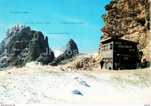 Rif Passo Principe - Gruppo del Catinaccio - Passo Principe Hutte - Rosengartengruppe - Italy - used - JH Postcards