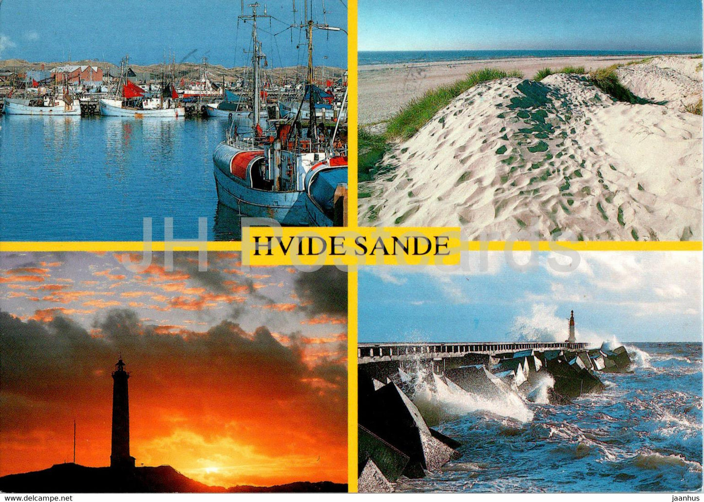 Hvide Sande - multiview - ship - boat - 1990 - Denmark - used - JH Postcards
