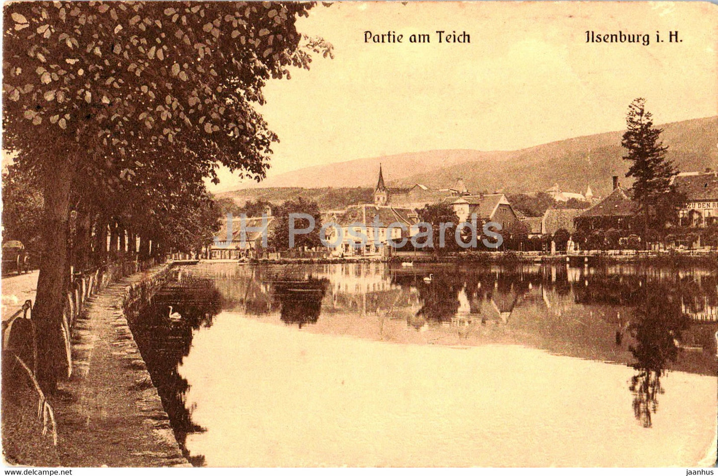 Partie am Teich - Ilsenburg i H - old postcard - 1912 - Germany - used - JH Postcards